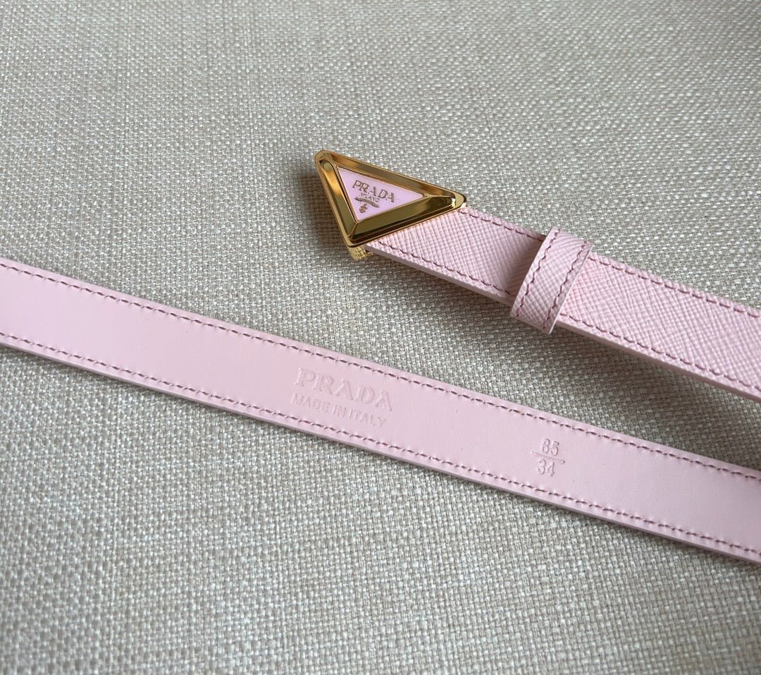 PRADA Pink Gold Logo Belt - Image 8