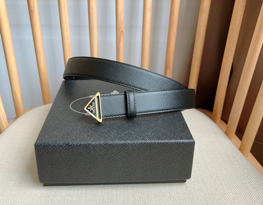 Alternative view of PRADA Black Gold Logo Belt