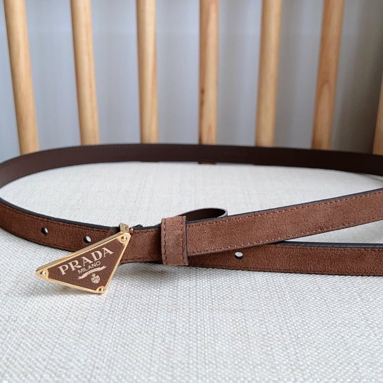 Alternative view of PRADA Brown Suede Logo Belt