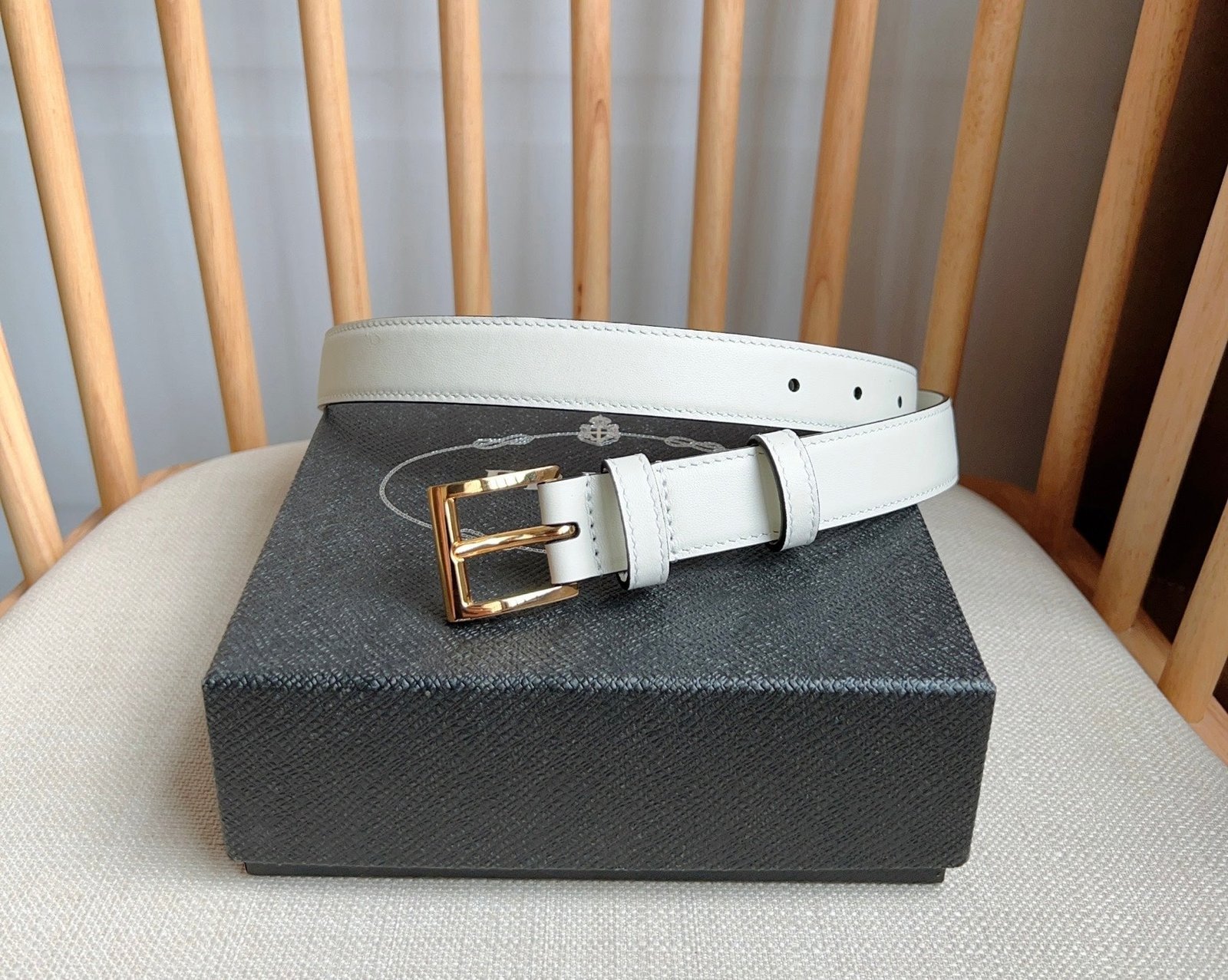 PRADA White Gold Buckle Belt - Image 8