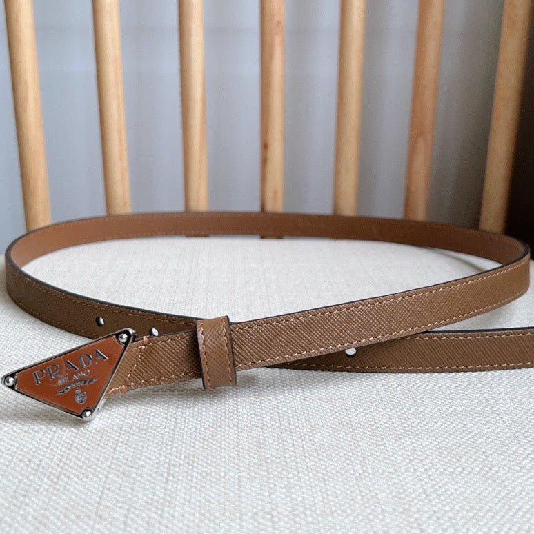 Alternative view of PRADA Brown Leather Logo Thin Belt