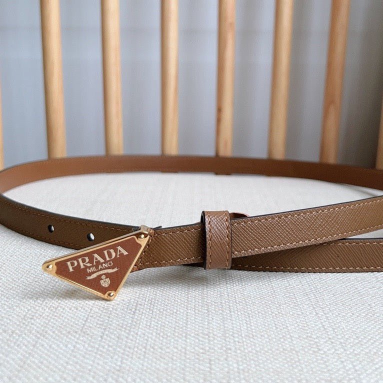 PRADA Brown Leather Logo Belt - Image 4