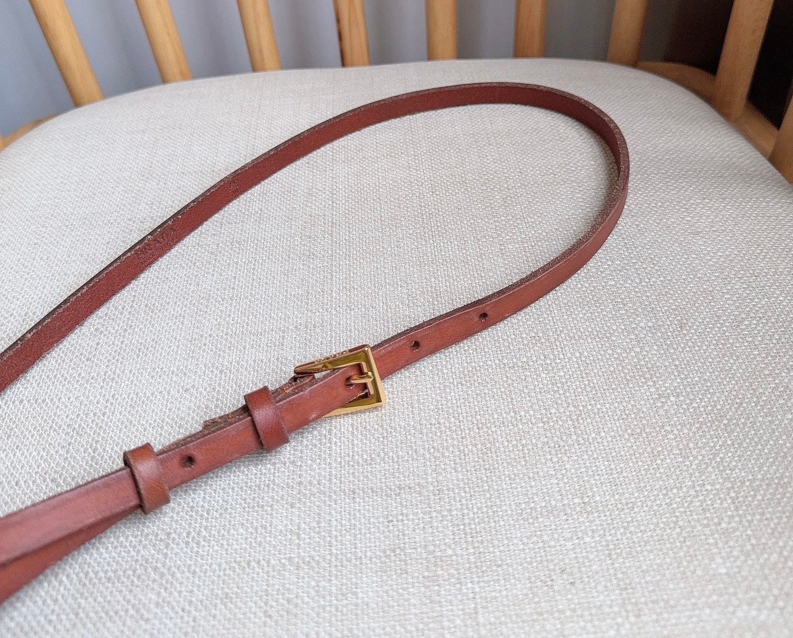 PRADA Red Brown Gold Buckle Belt - Image 4