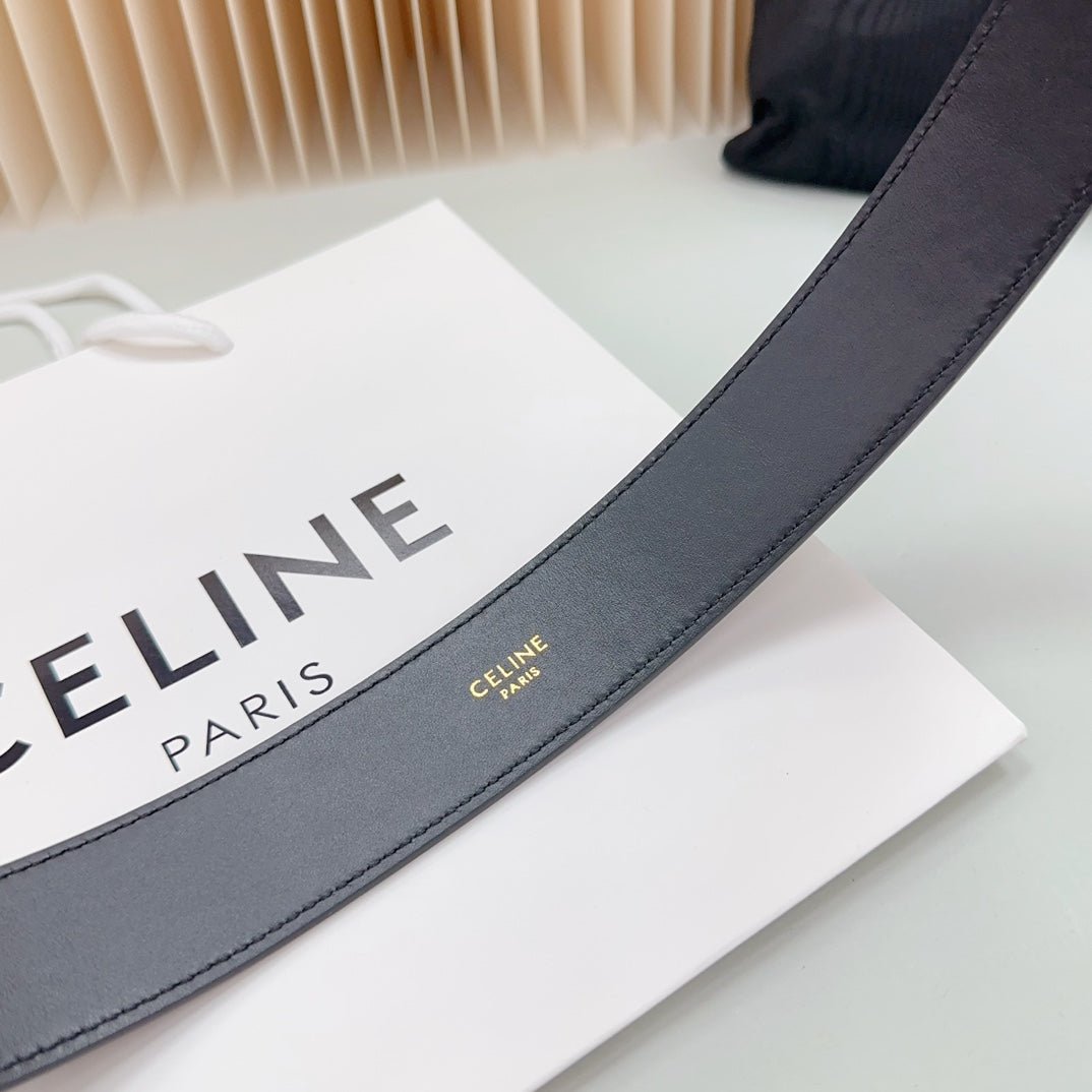 CELINE Black Gold Triomphe Belt - Image 8