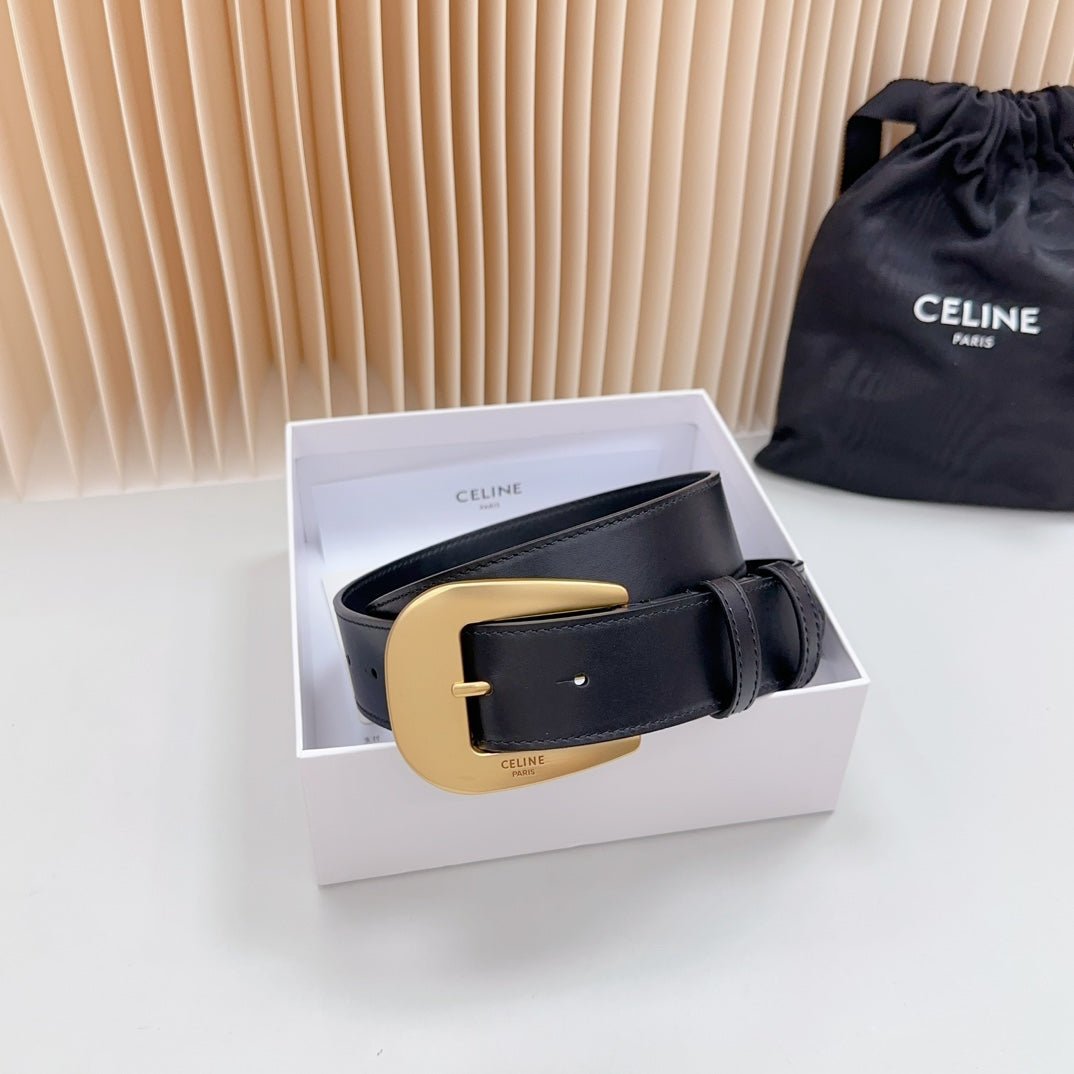 CELINE Black Gold Triomphe Belt - Image 5
