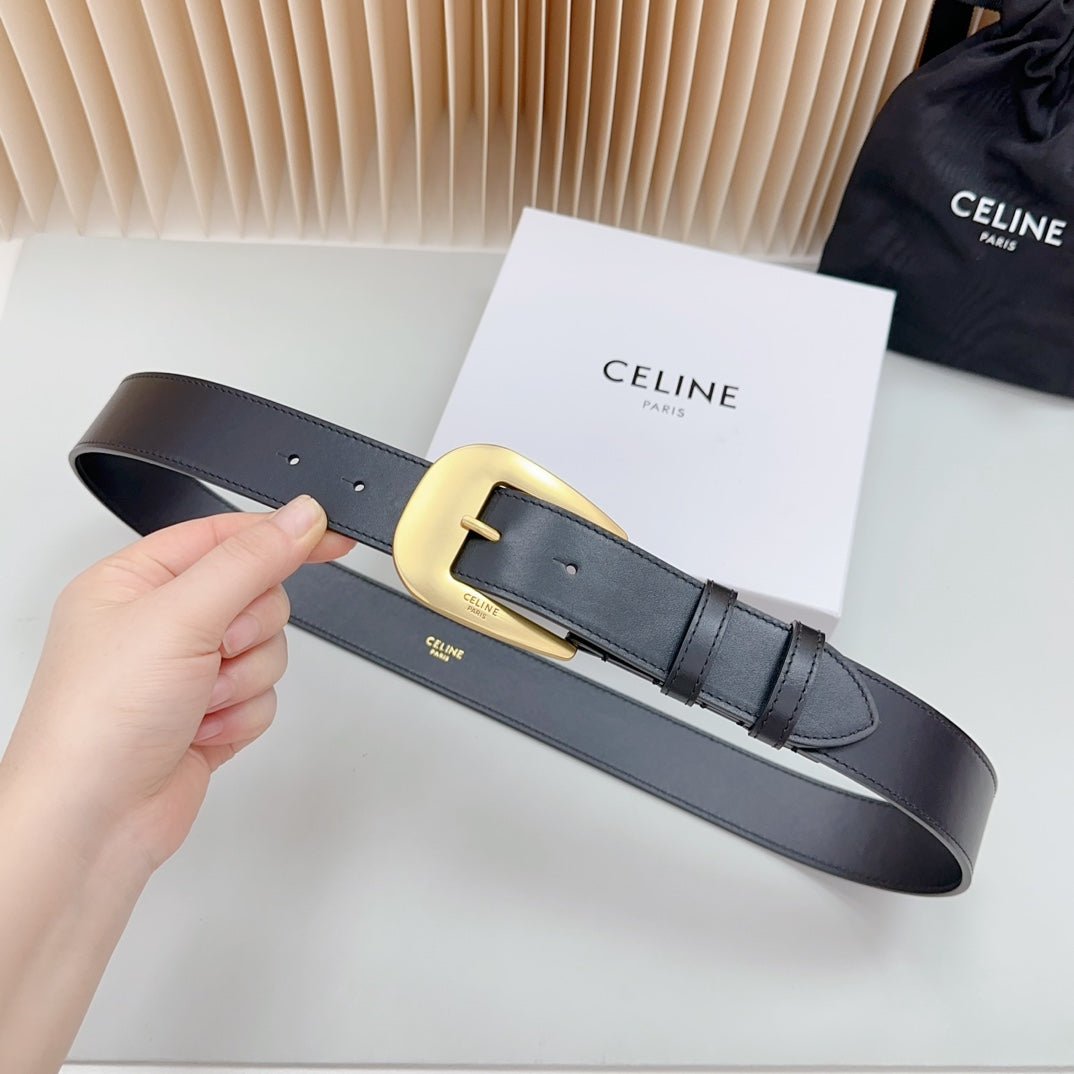 CELINE Black Gold Triomphe Belt - Image 3