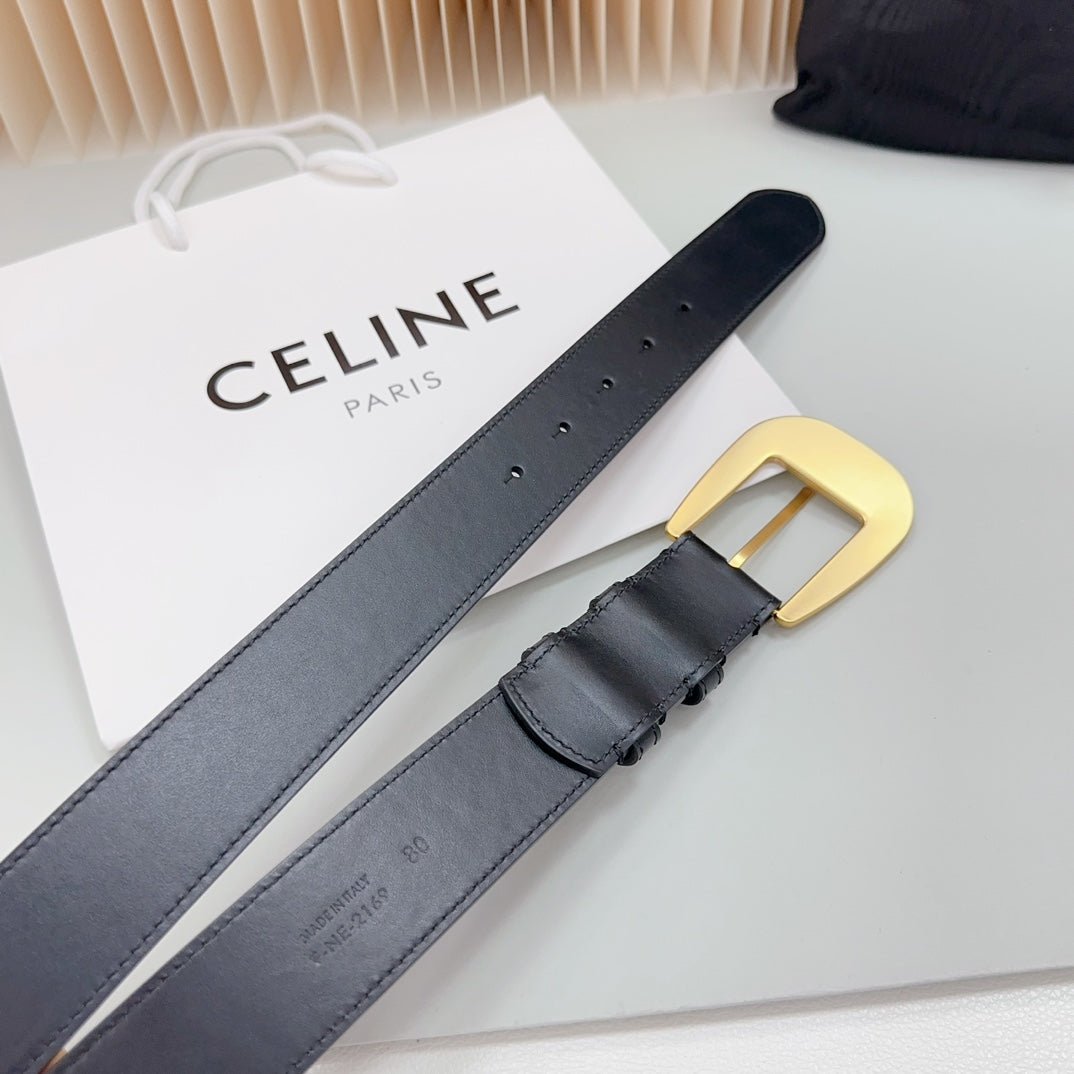 CELINE Black Gold Triomphe Belt - Image 7