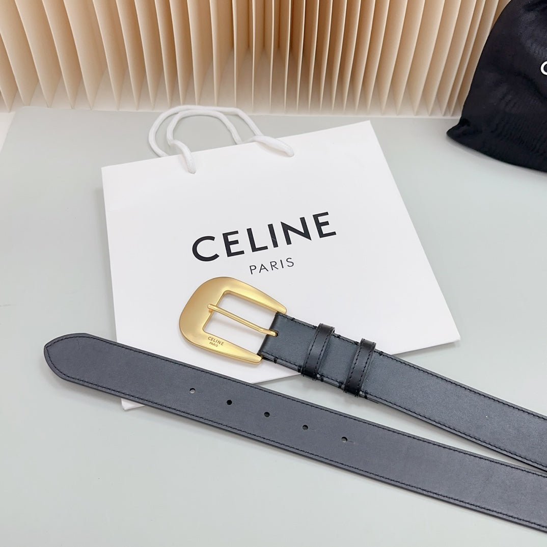 CELINE Black Gold Triomphe Belt - Image 6