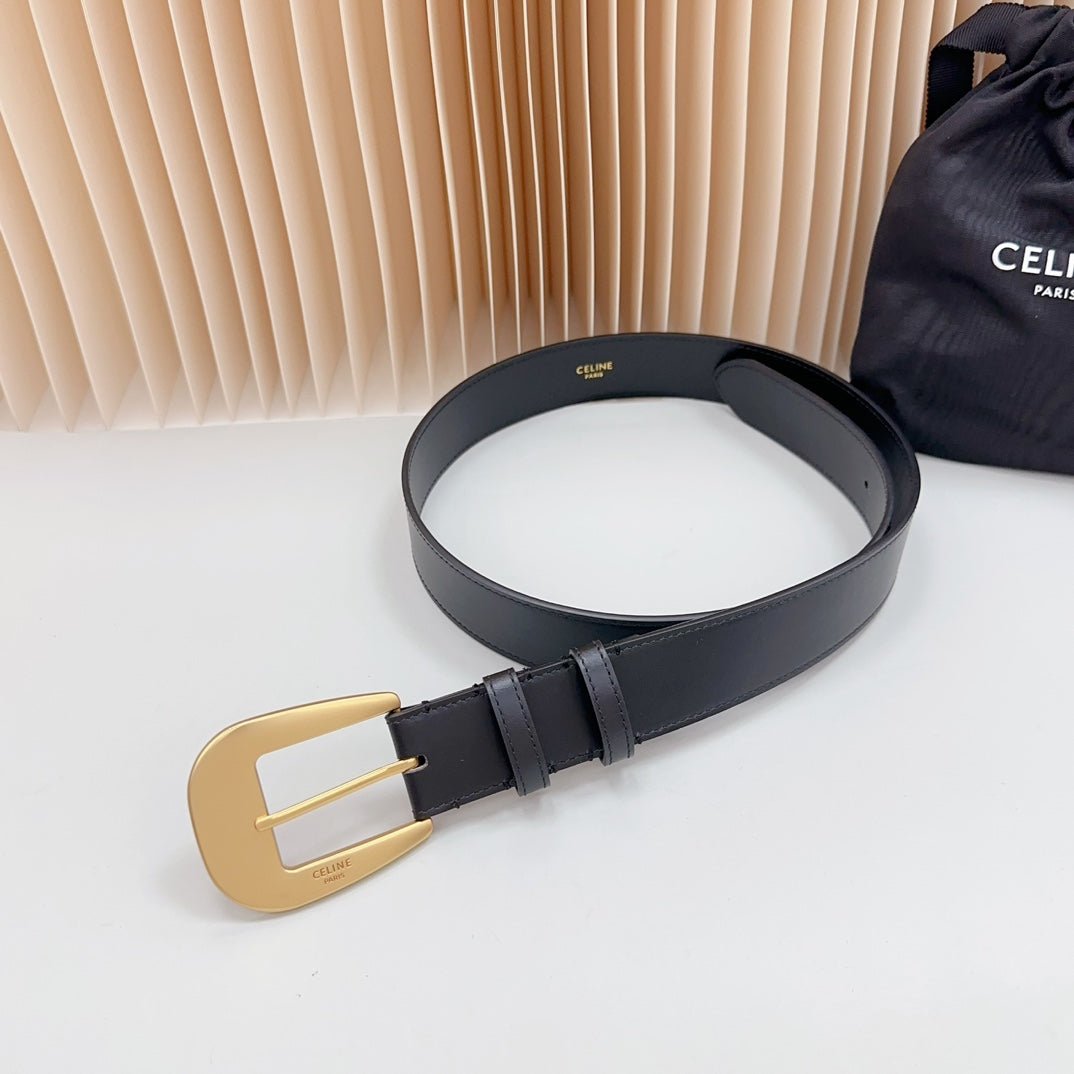 CELINE Black Gold Triomphe Belt - Image 4