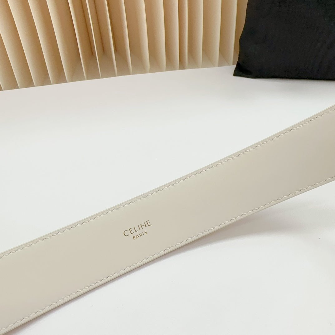CELINE Black Silver Triomphe Belt - Image 8
