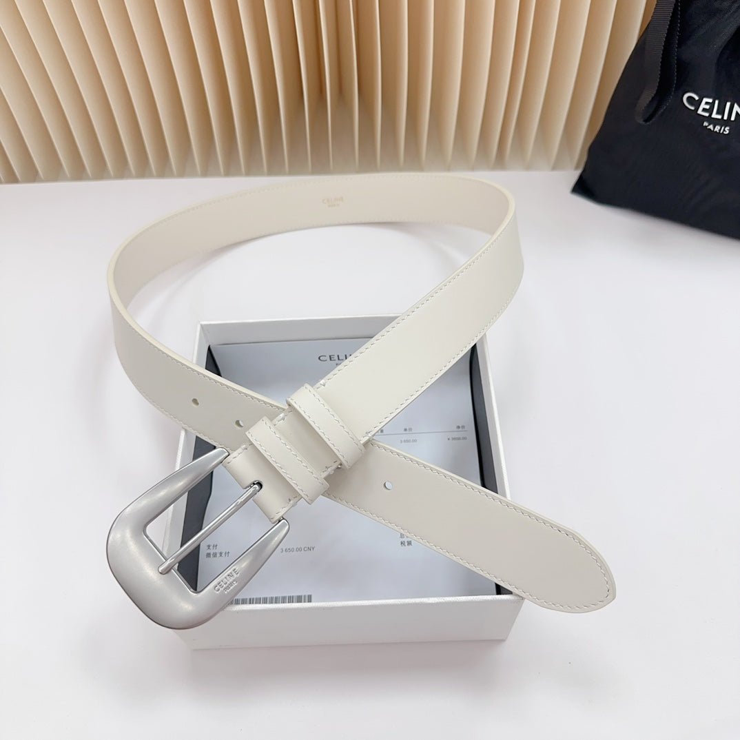 Alternative view of CELINE Black Silver Triomphe Belt