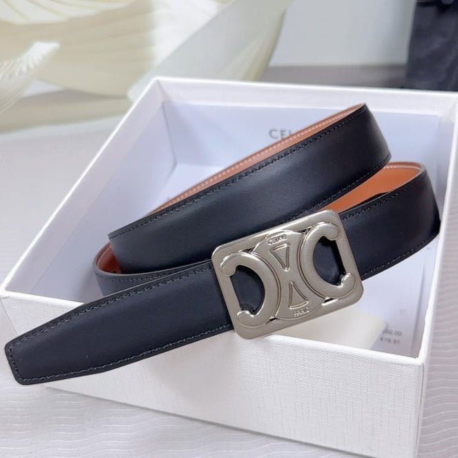 CELINE White Gold Buckle Belt