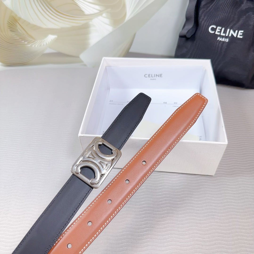 CELINE Black Silver Buckle Belt - Image 8