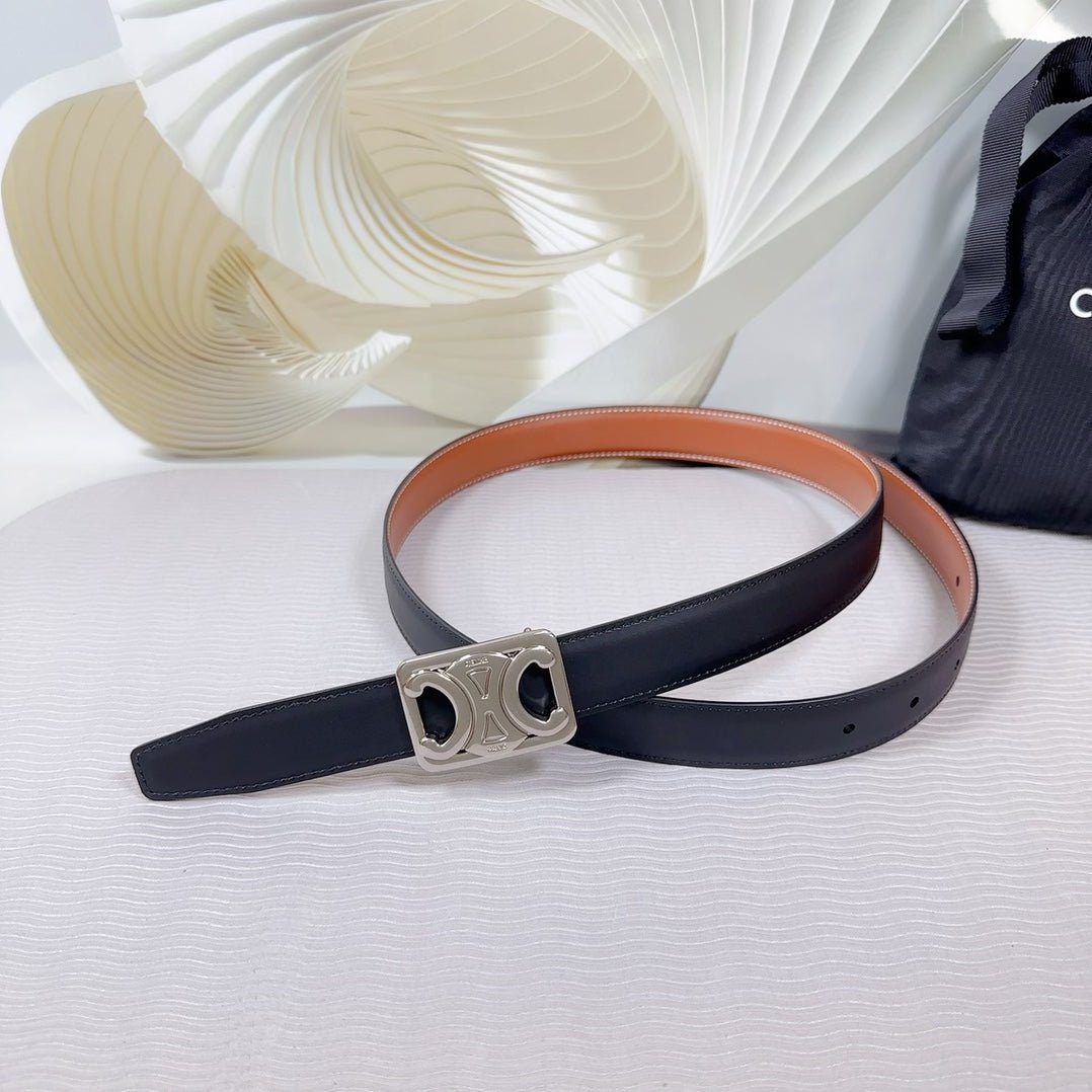 CELINE White Gold Buckle Belt - Image 4