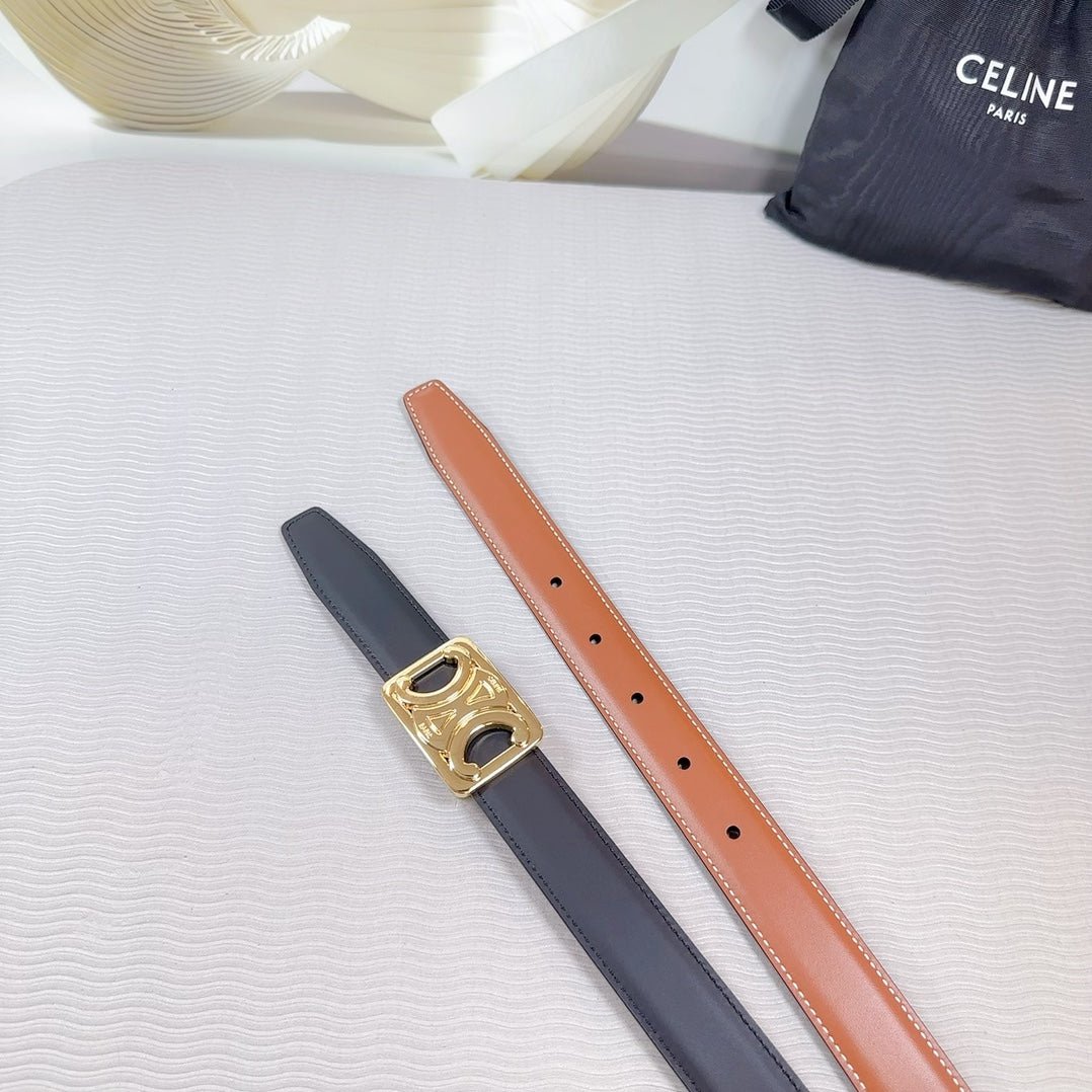 CELINE Black Gold Buckle Belt - Image 6
