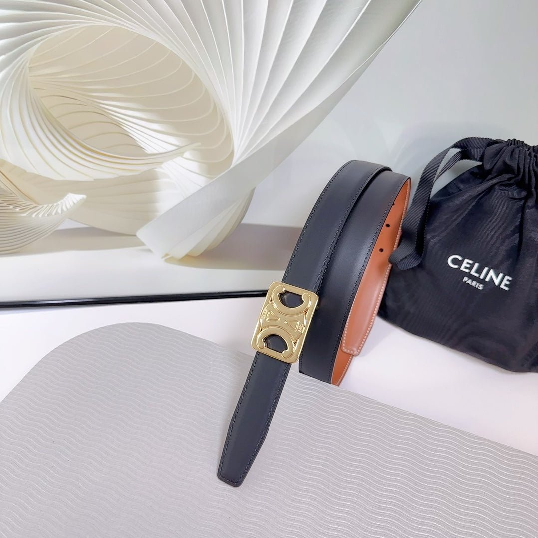 CELINE Black Gold Buckle Belt - Image 7