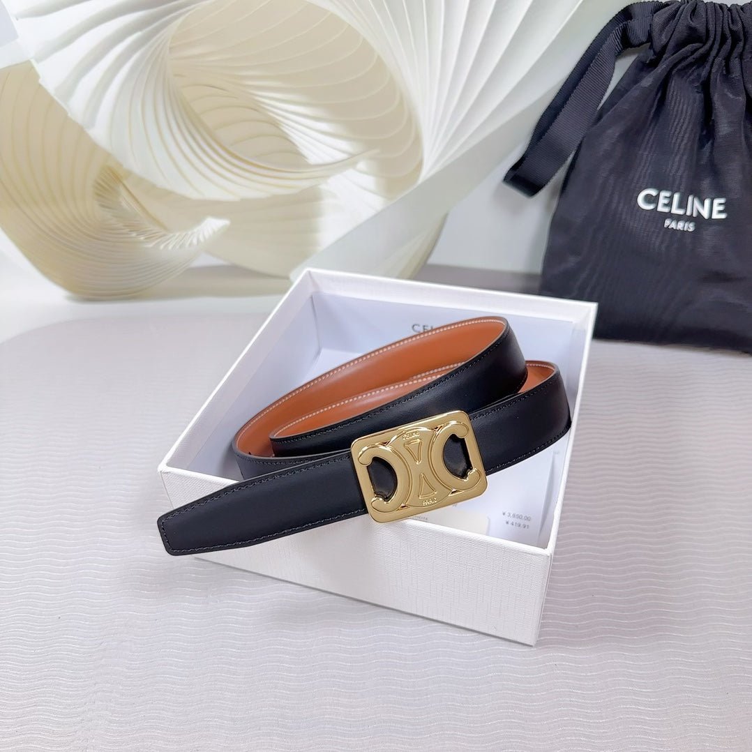 CELINE Black Gold Buckle Belt - Image 4
