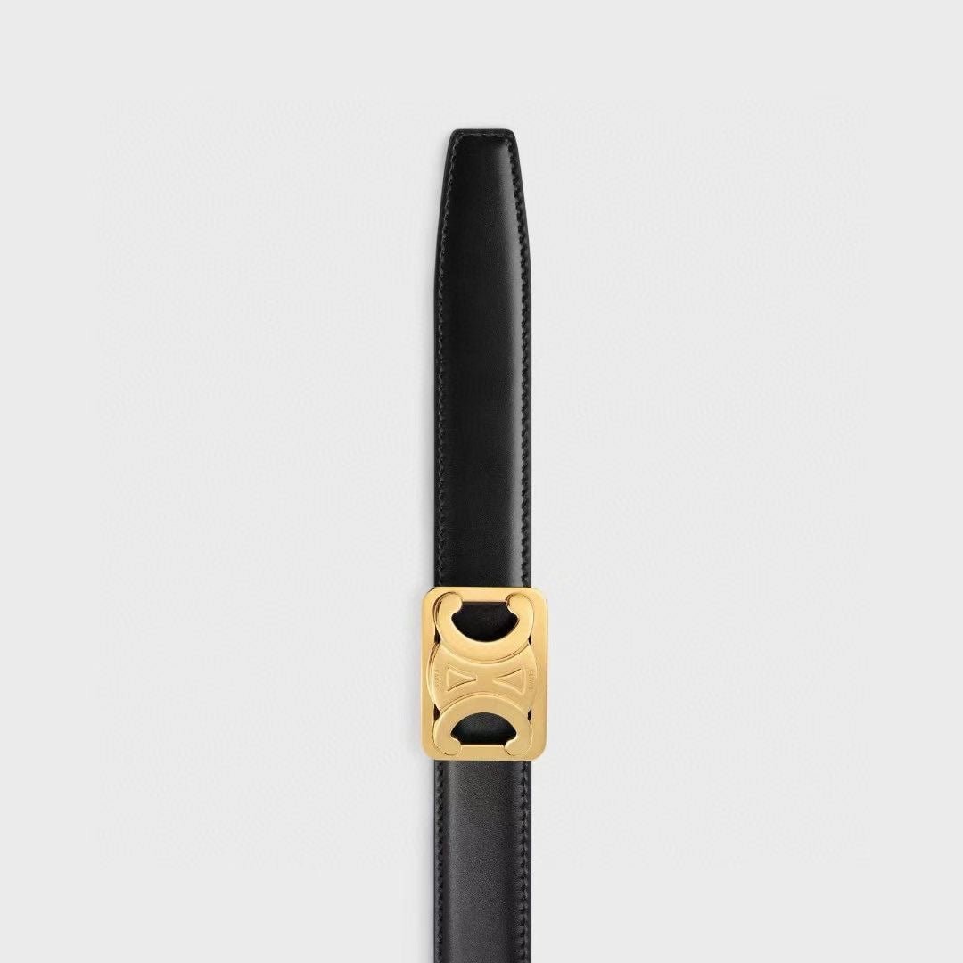 CELINE Black Brown Triomphe Belt - Image 3