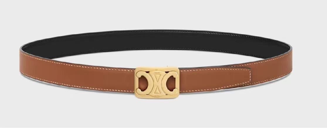 CELINE Black Brown Triomphe Belt - Image 5
