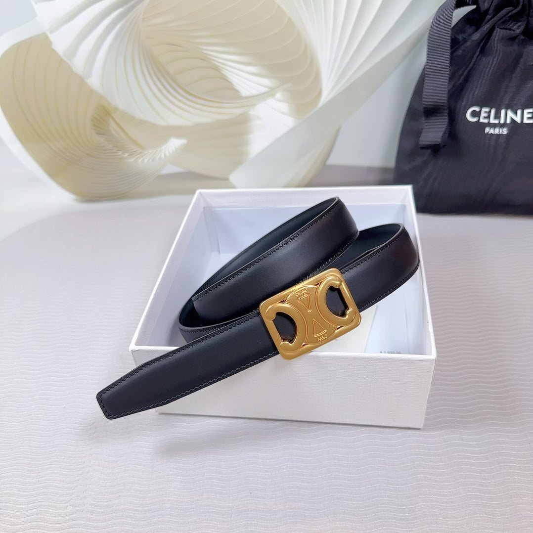CELINE Black Gold Buckle Belt - Image 4