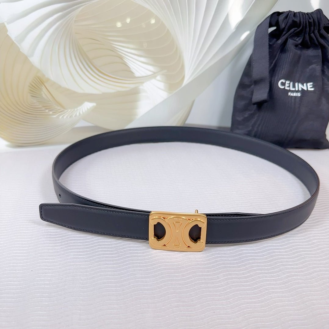 CELINE Black Gold Buckle Belt