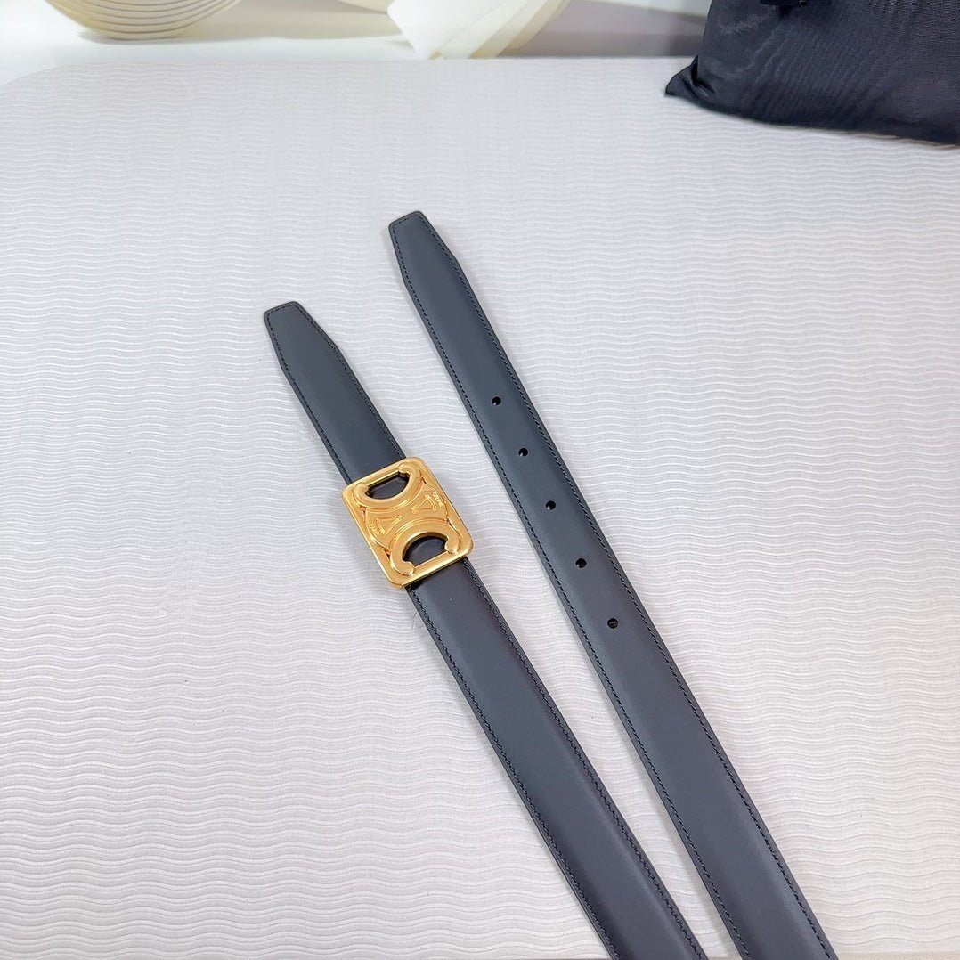 CELINE Black Gold Buckle Belt - Image 7