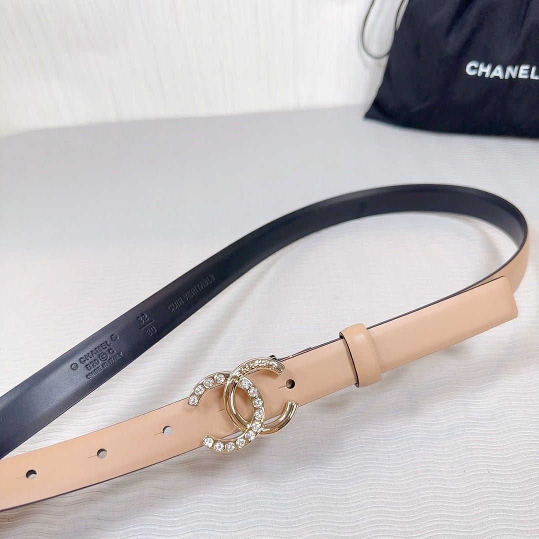 Chanel Beige Crystal Belt - Image 5