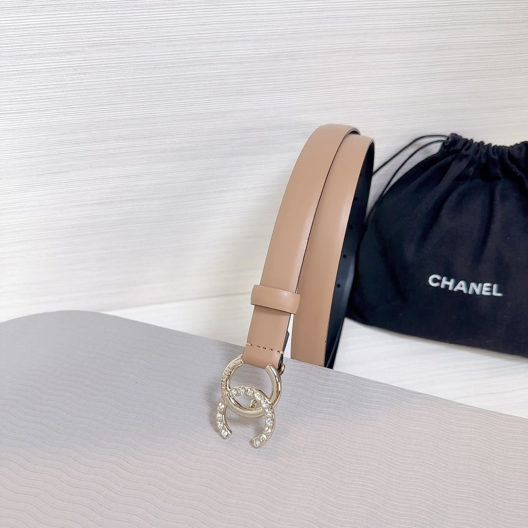 Chanel Beige Crystal Belt - Image 4