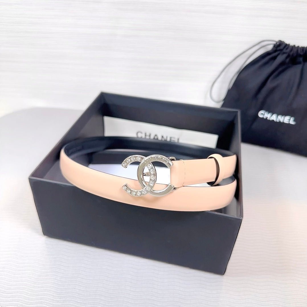 Chanel Nude Silver Buckle Belt