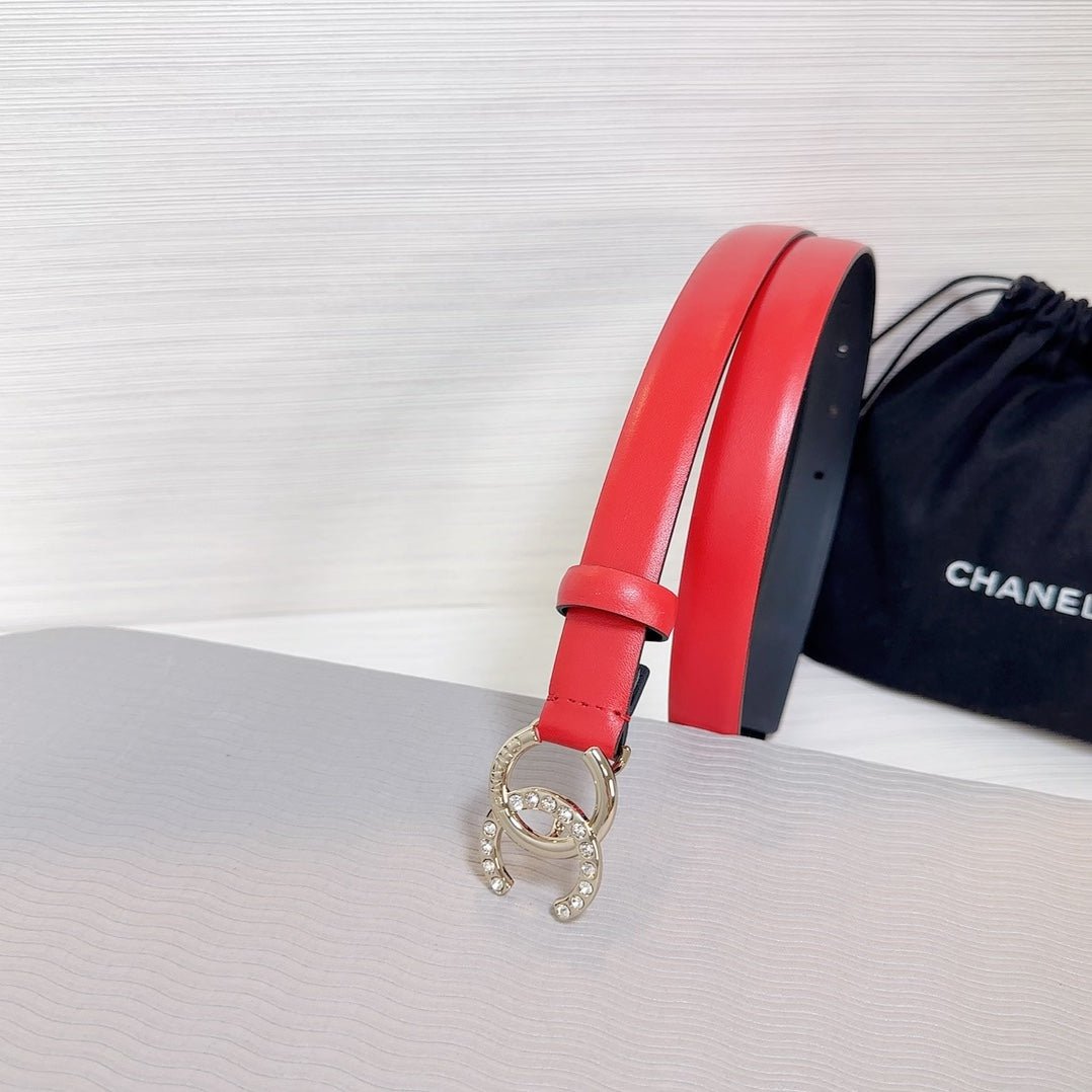 Chanel Red Leather Belt - Image 5
