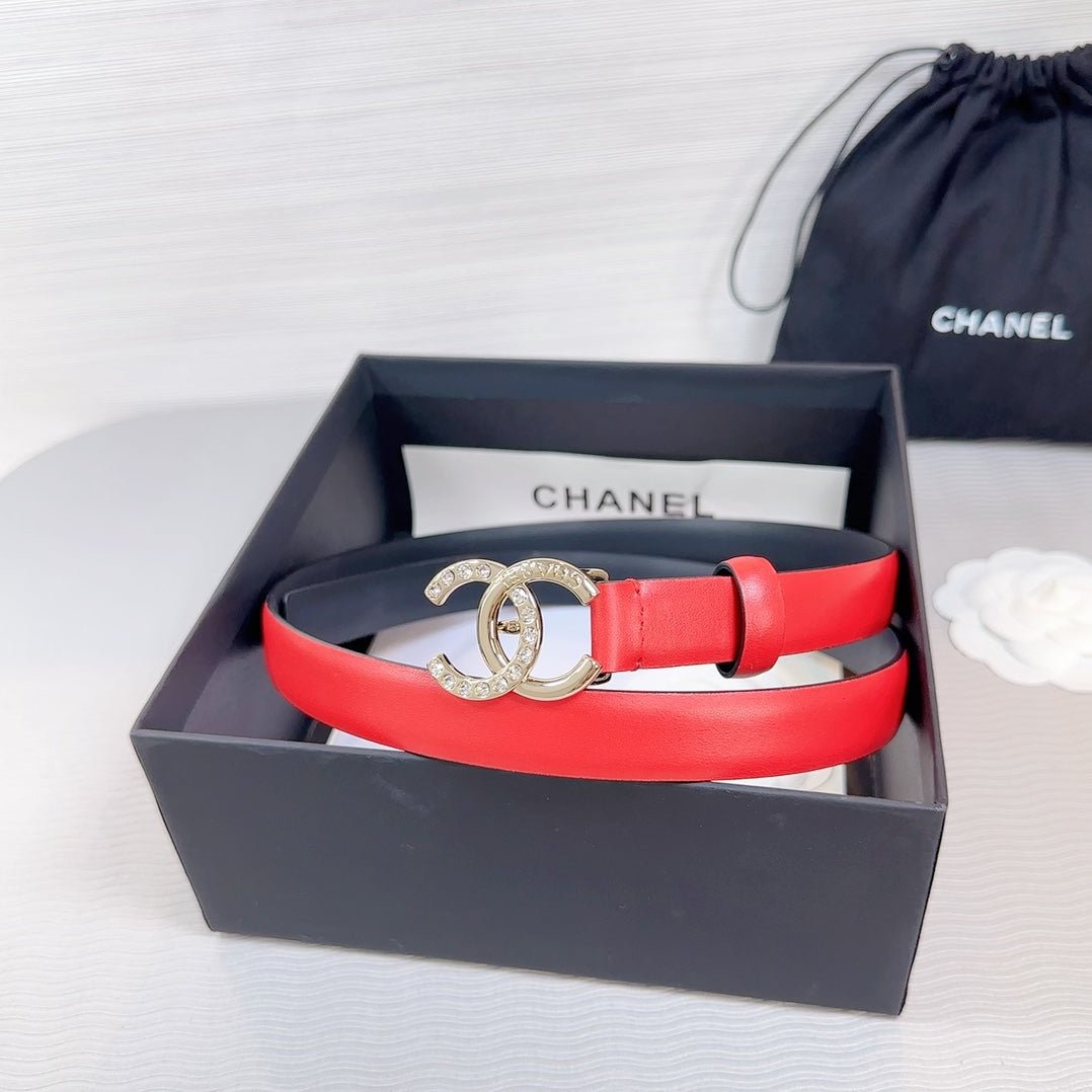 Chanel Red Leather Belt - Image 4