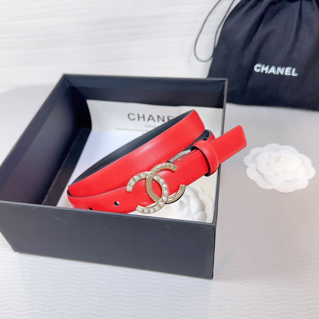 Chanel Red Leather Belt - Image 3