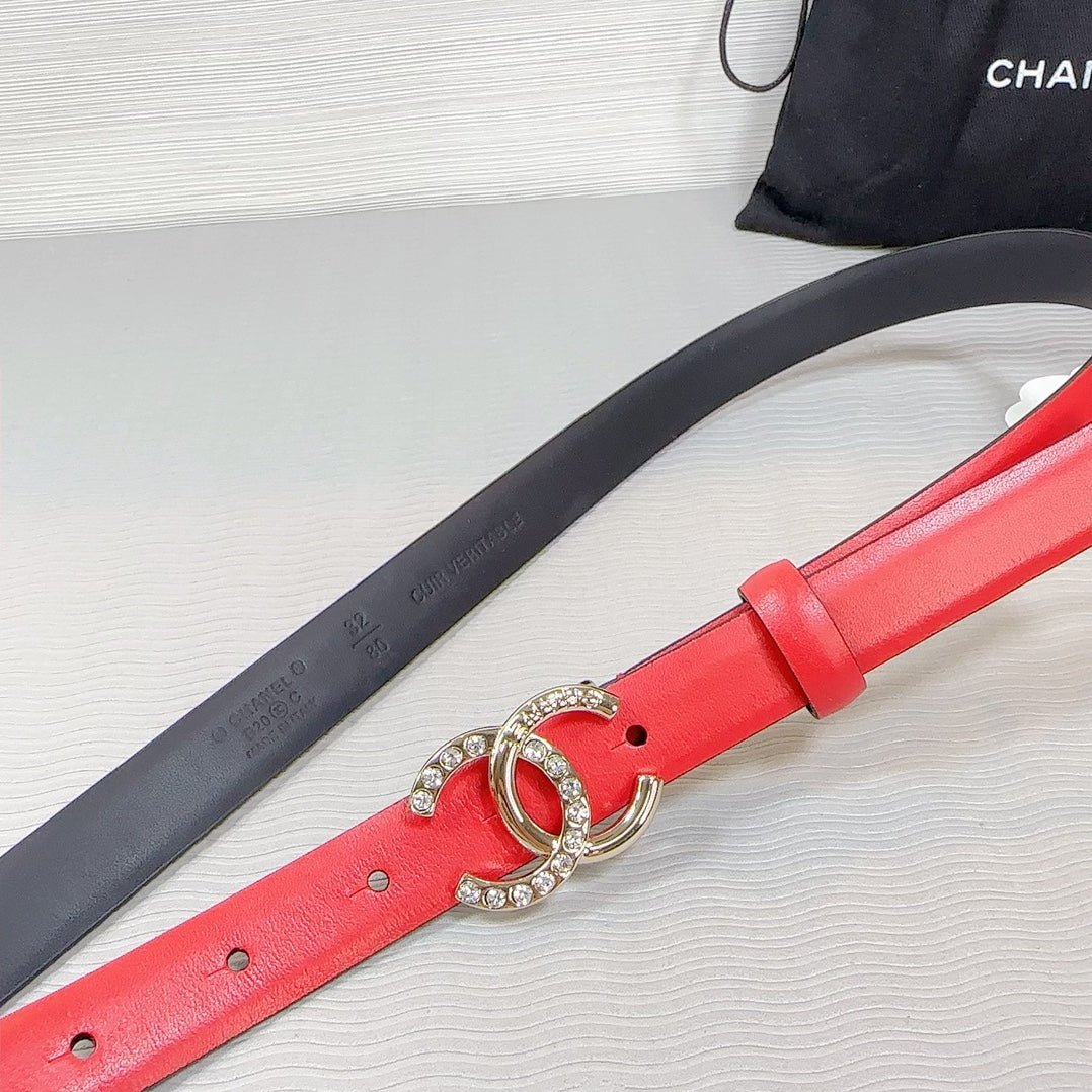 Chanel Red Leather Belt - Image 6