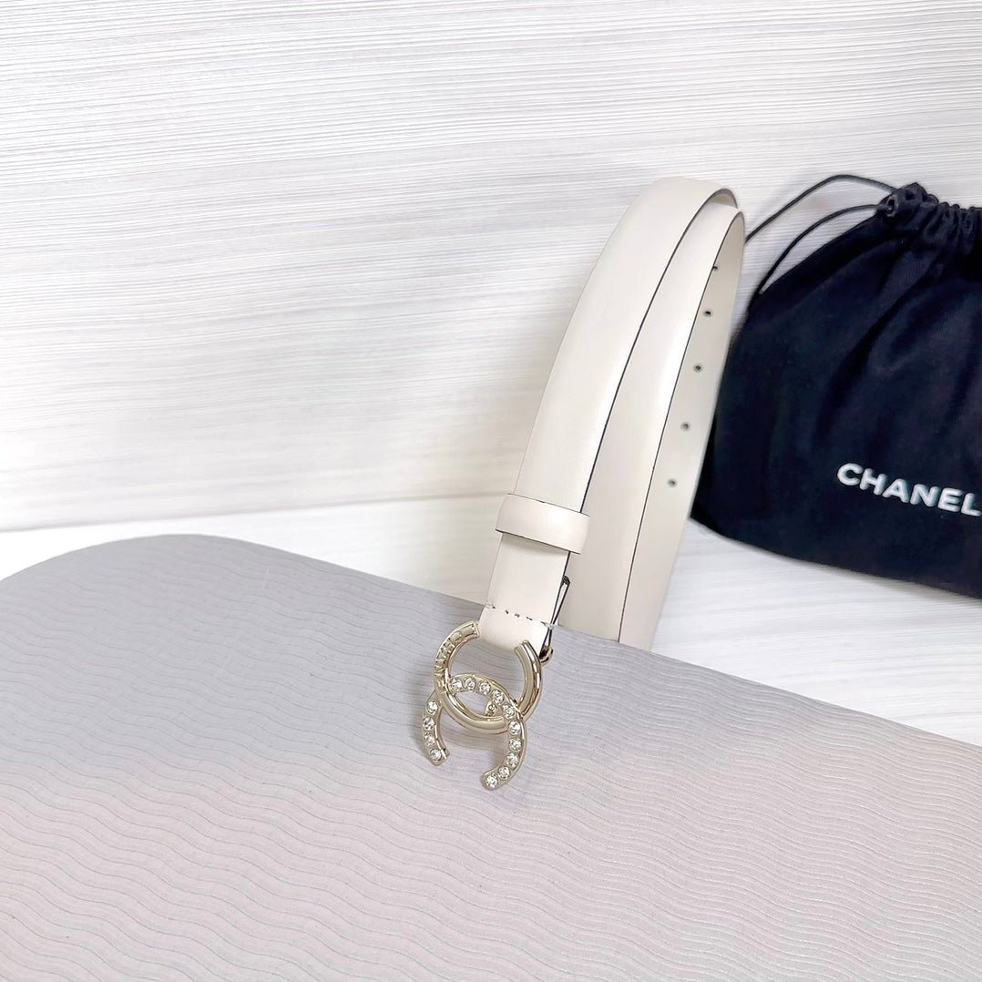 Chanel Ivory Leather Belt - Image 8