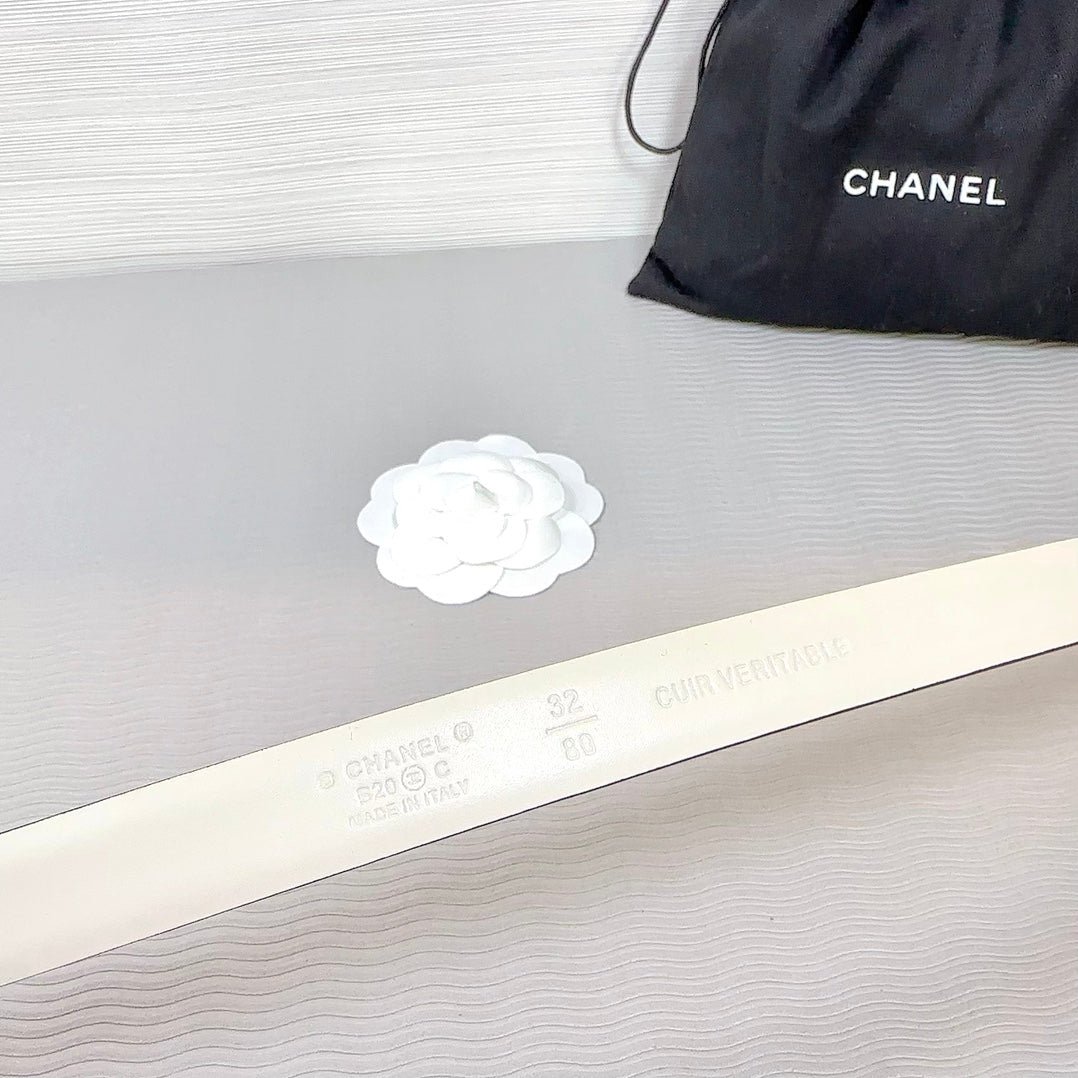 Chanel Ivory Leather Belt - Image 9