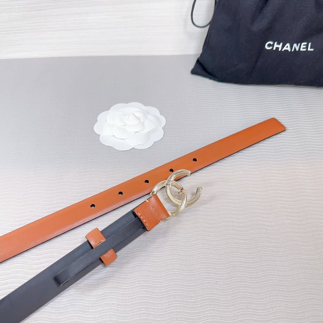 Chanel Orange Leather Belt - Image 7