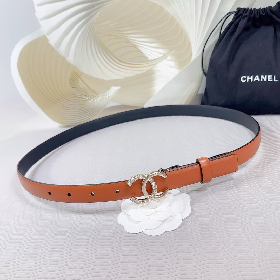 Chanel Orange Leather Belt - Image 3