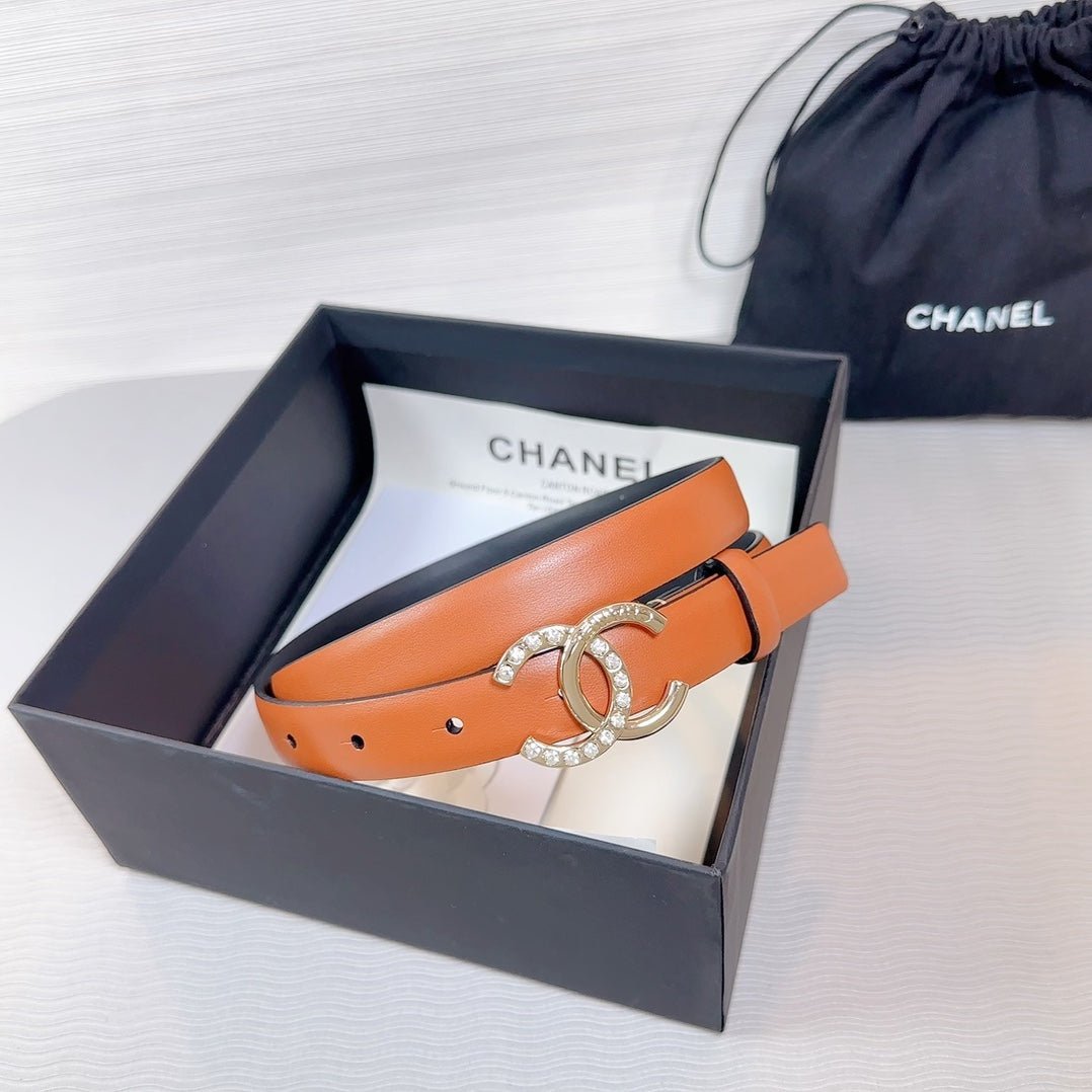 Chanel Orange Leather Belt