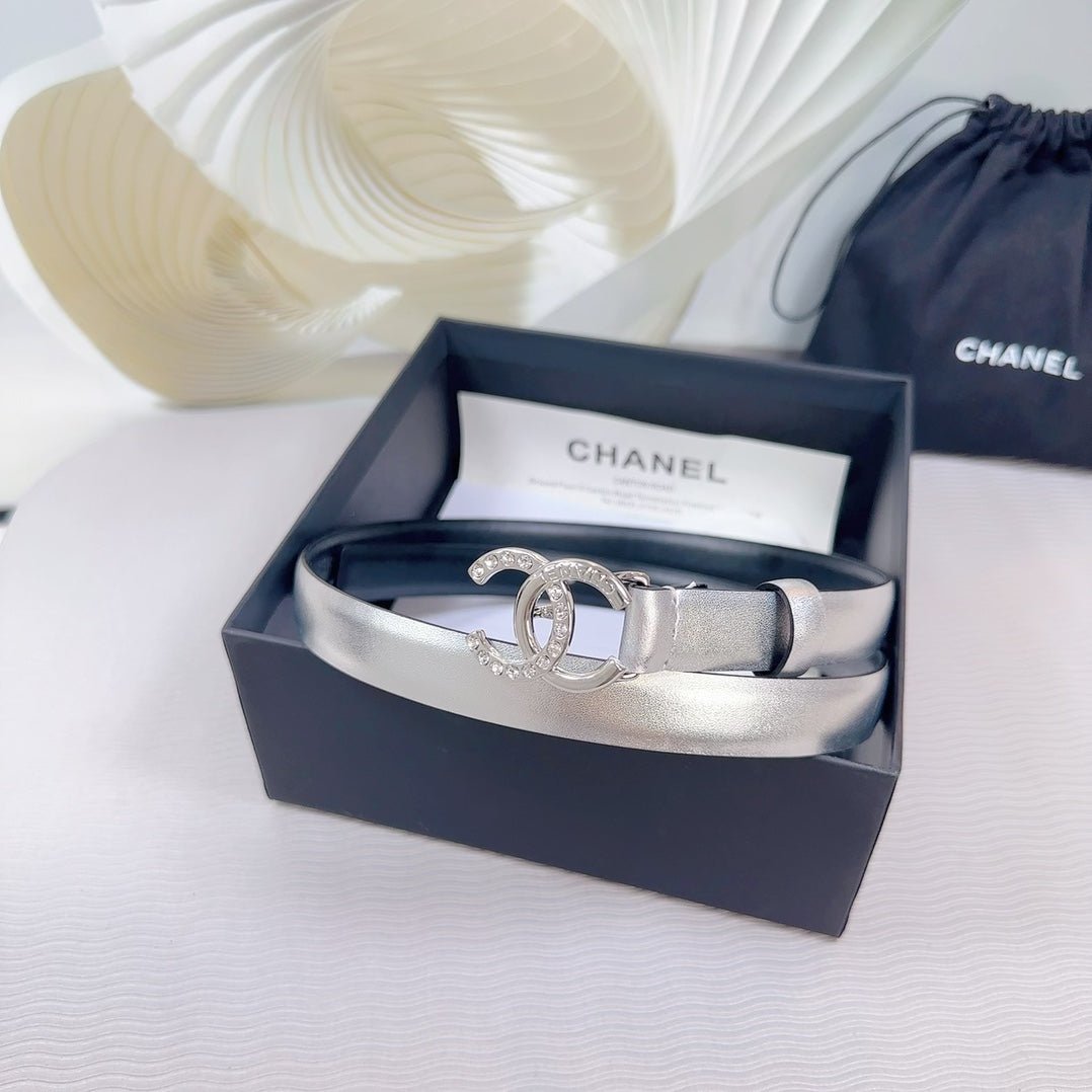 Chanel Silver Metallic Belt