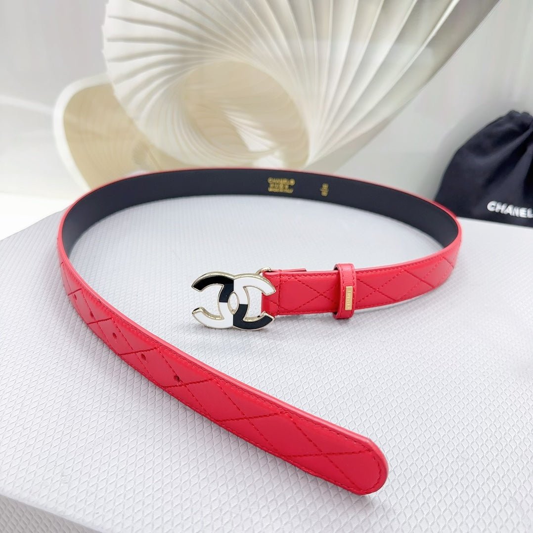 Chanel Quilted Red Belt - Image 5