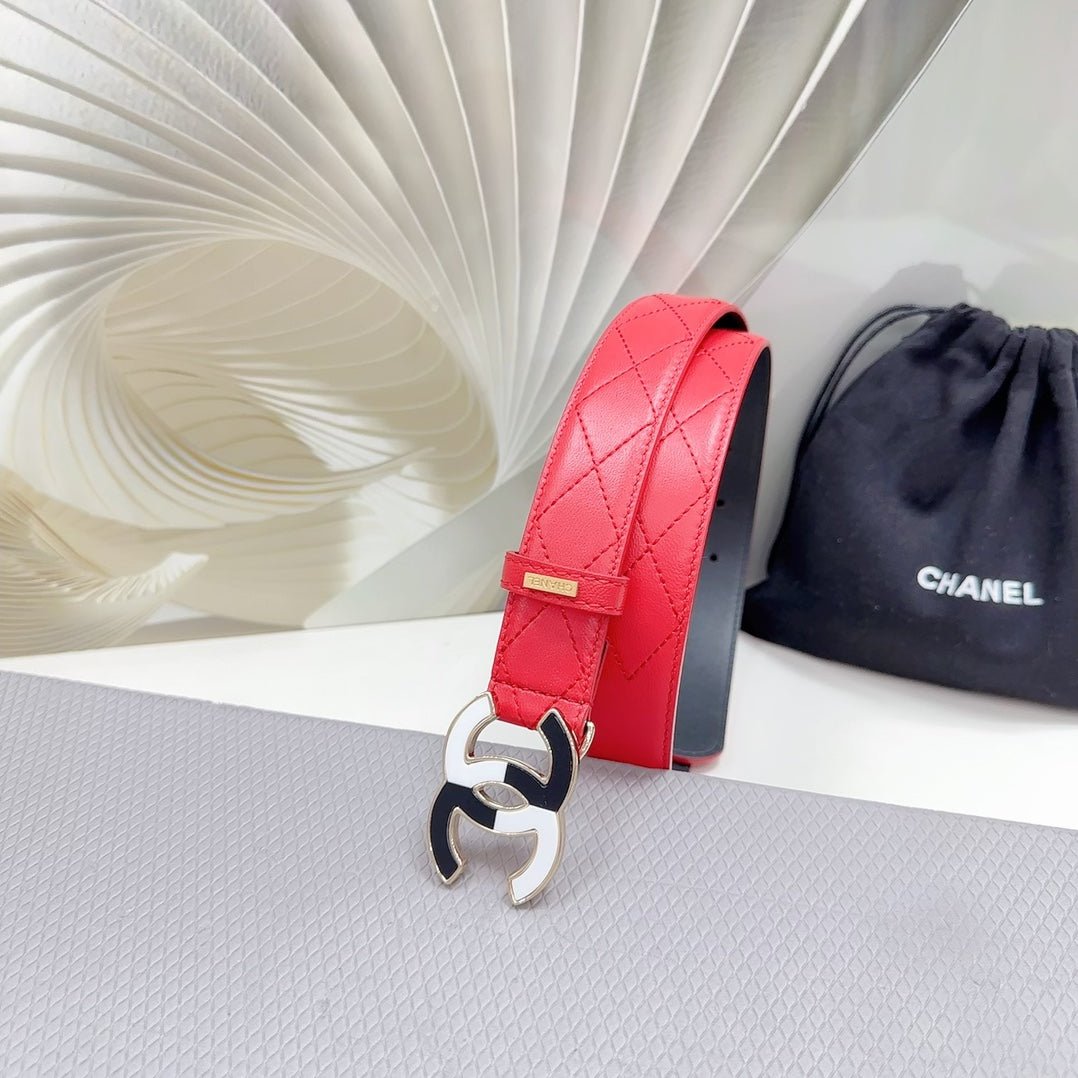 Chanel Quilted Red Belt - Image 3