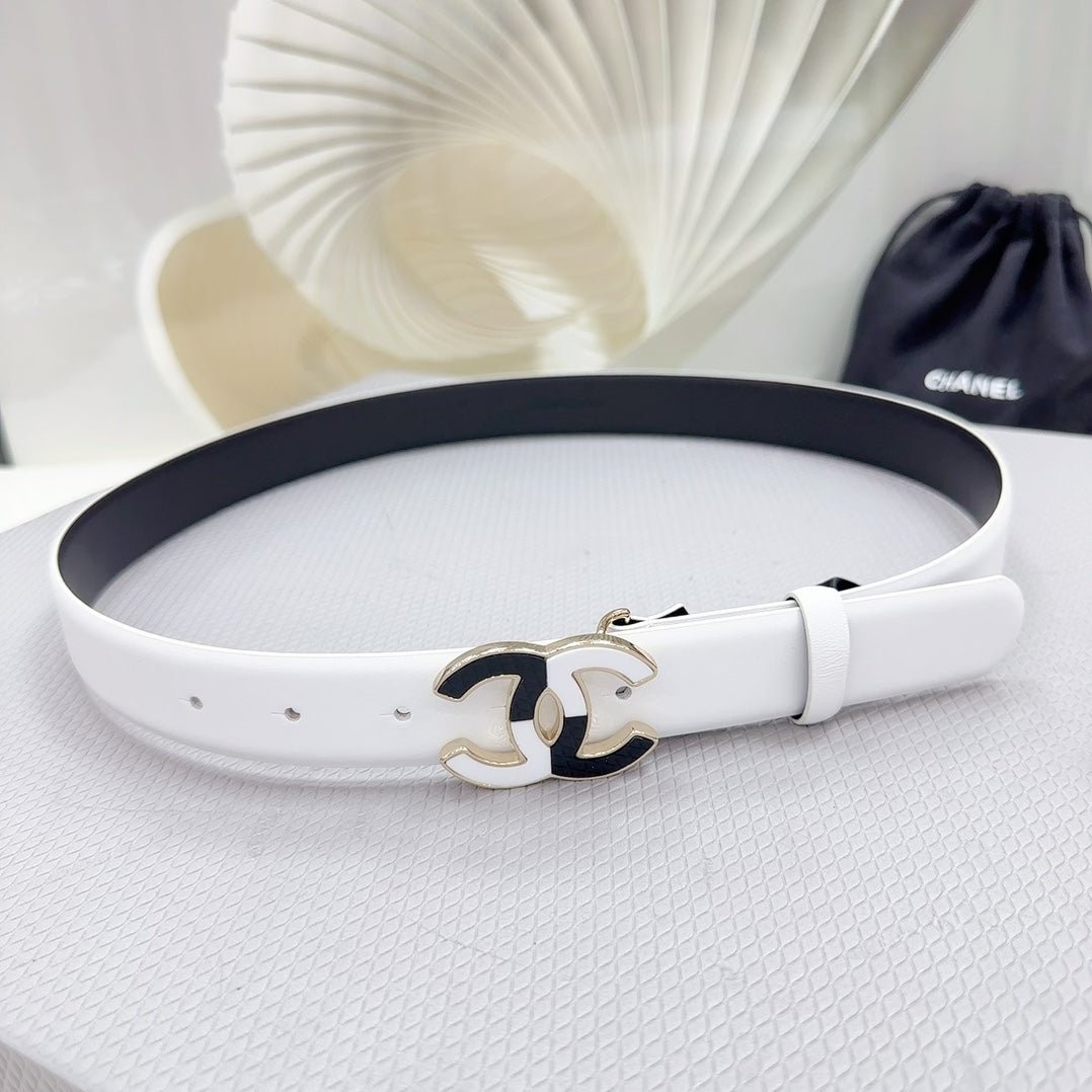 Chanel White Leather Belt