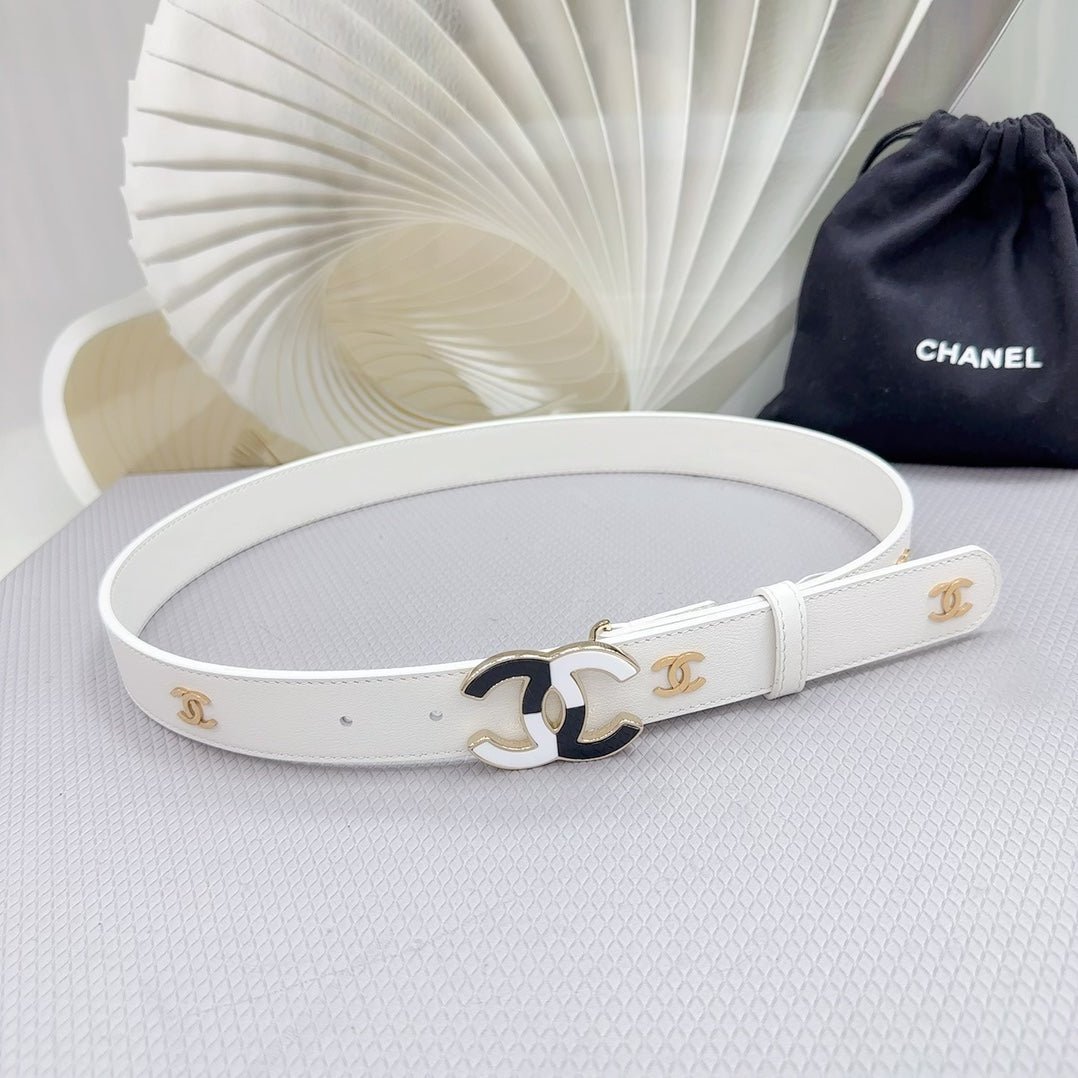 Chanel Logo White Waistband