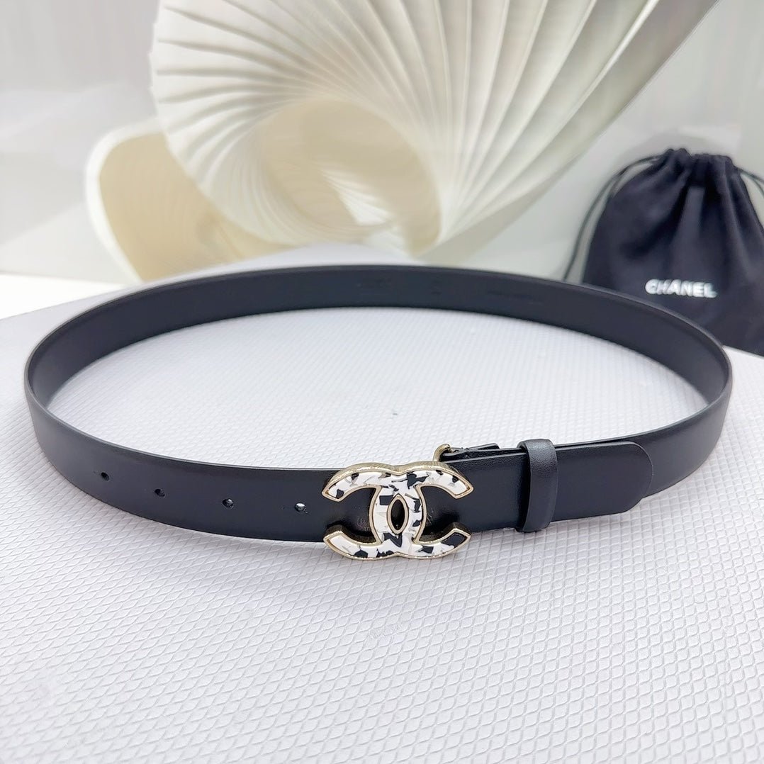 Chanel Black Leopard Gold Buckle