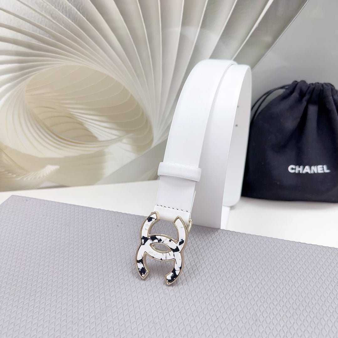 Alternative view of Chanel White Leopard Gold Buckle