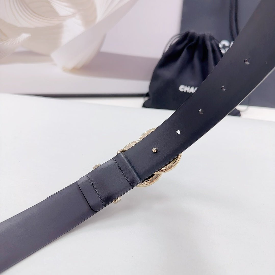 Chanel Black Trim Leather Belt - Image 8