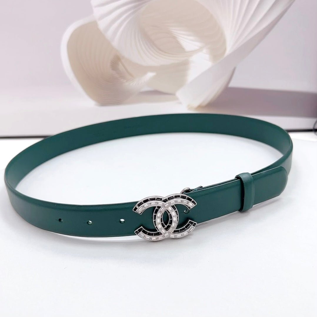 Chanel Emerald Crystal Slim Belt