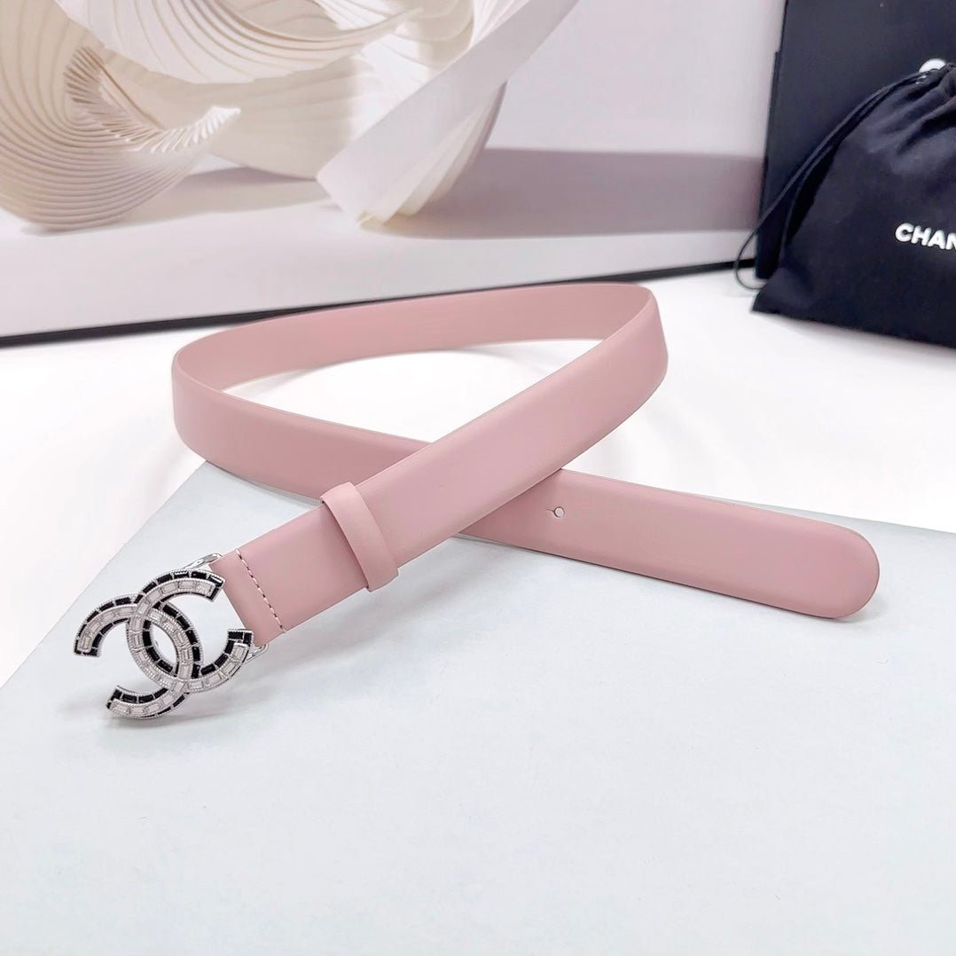 Chanel Pink Crystal Trim Belt - Image 5
