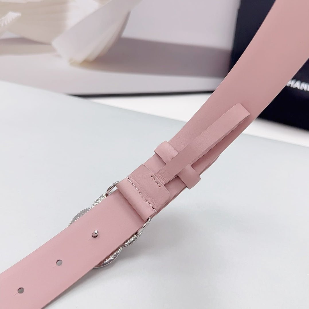 Chanel Pink Crystal Trim Belt - Image 6