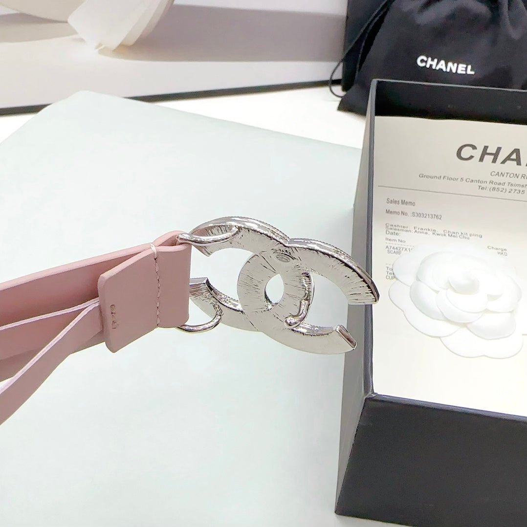 Chanel Pink Crystal Trim Belt - Image 9